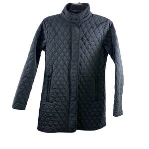 Garnet Hill Blue Gray Quilted Jacket Coat Size 0